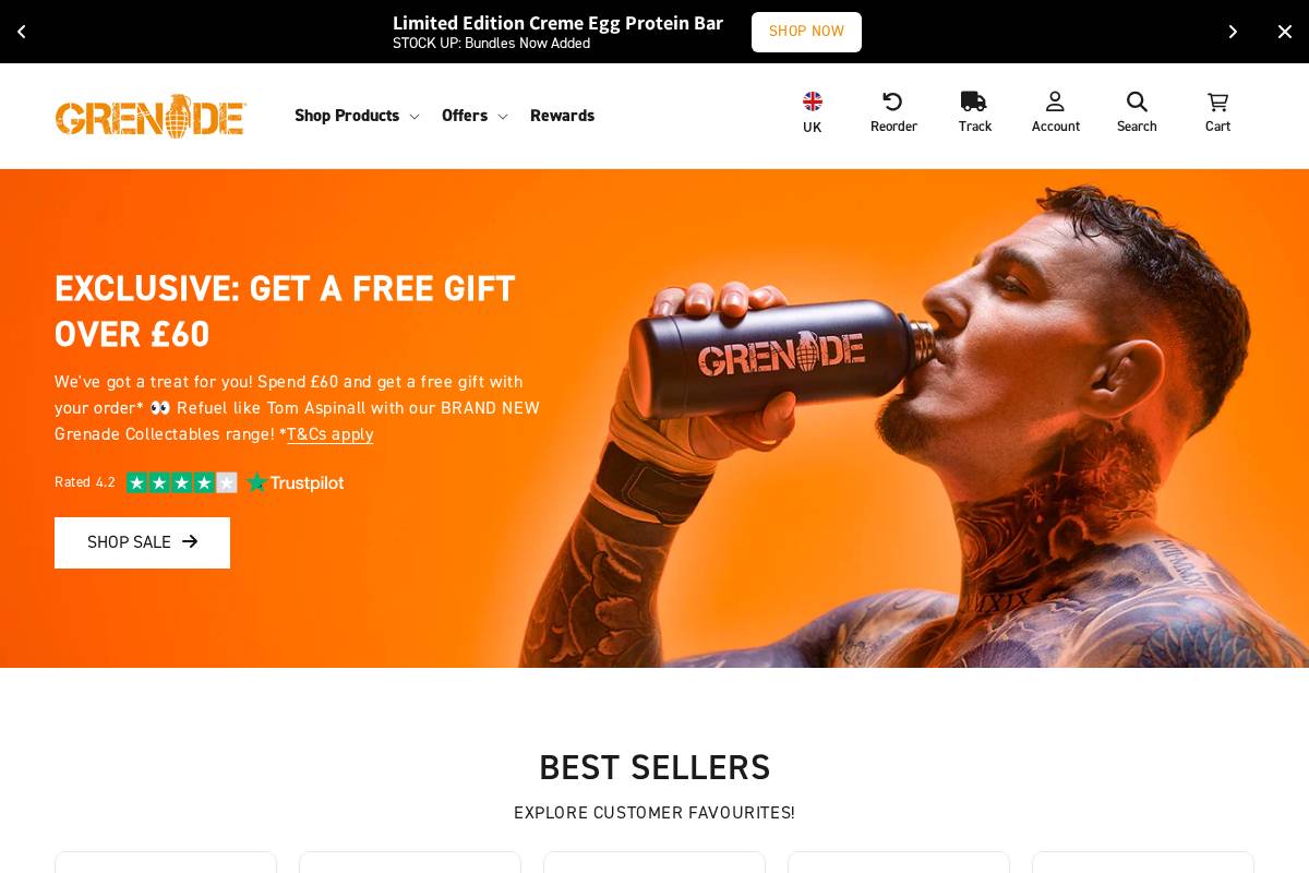 Grenade homepage screenshot