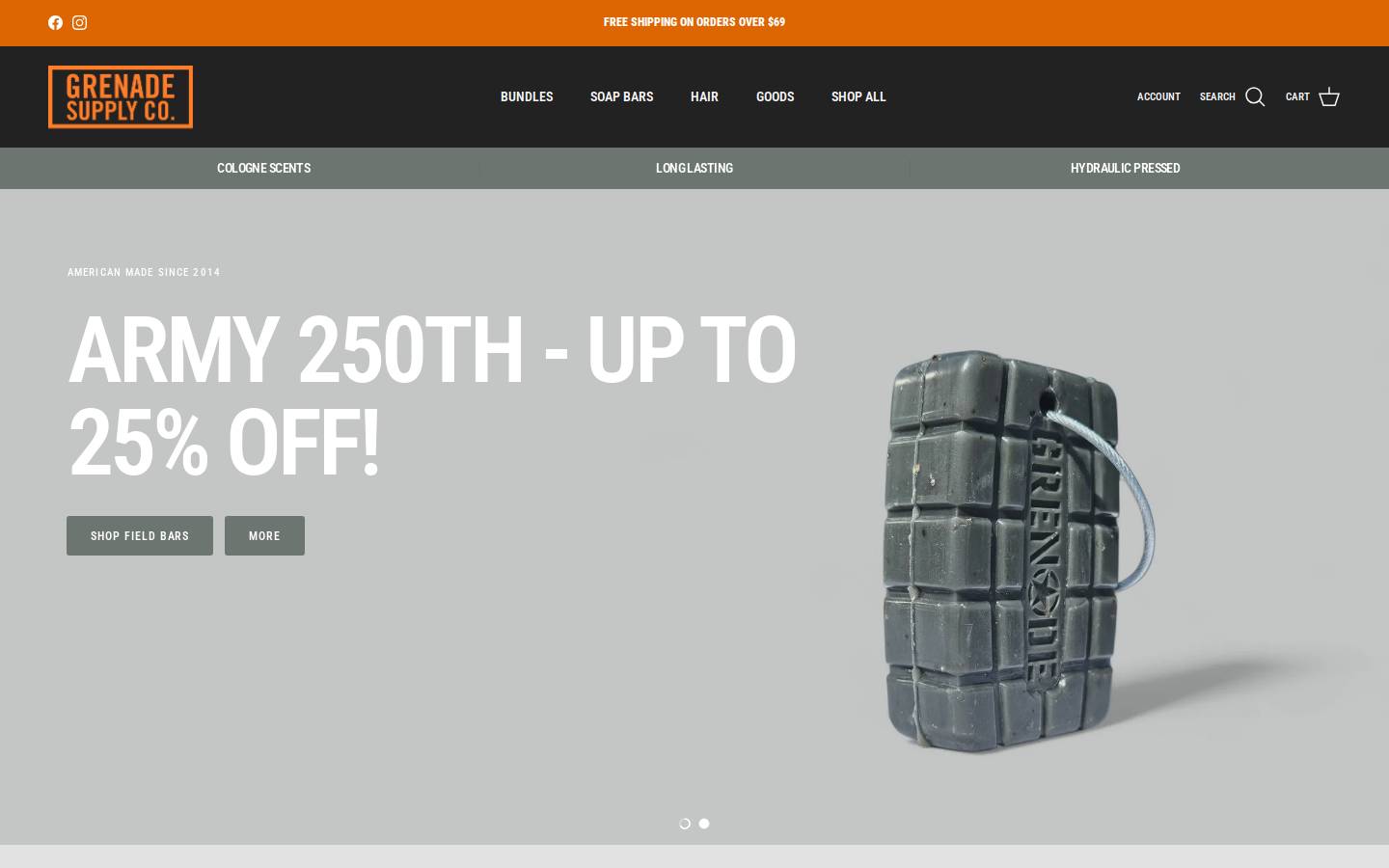 grenadesupply.com homepage screenshot
