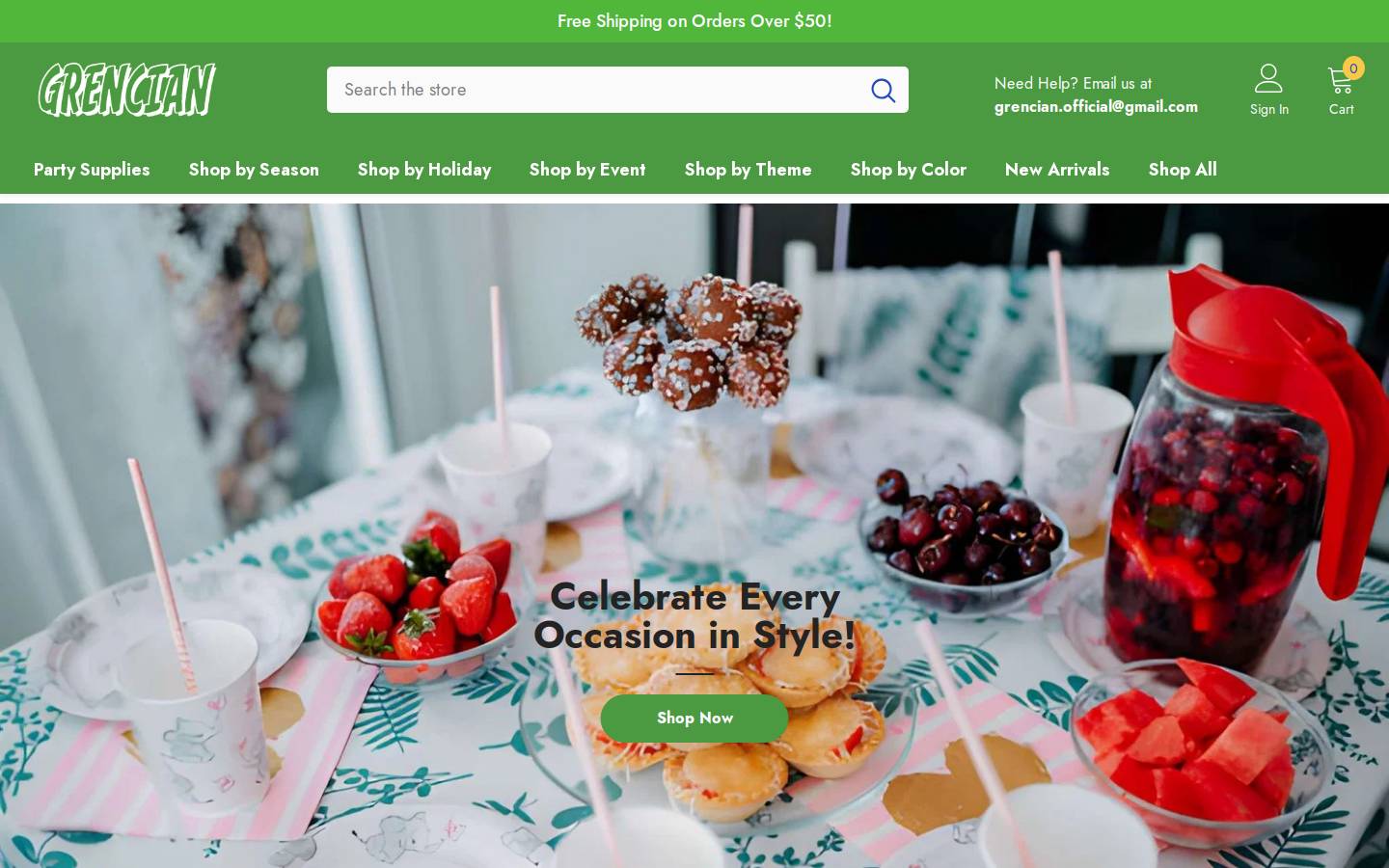 grencian.com homepage screenshot