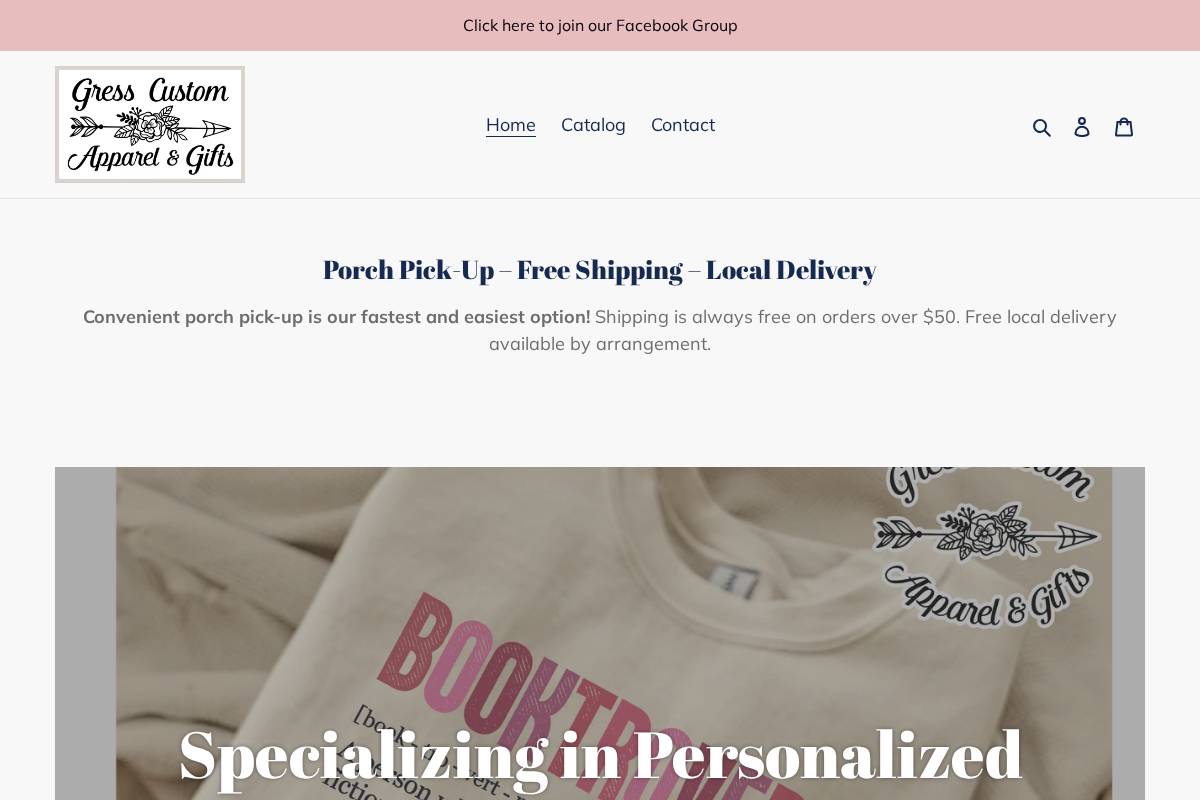 gresscustoms.com homepage screenshot