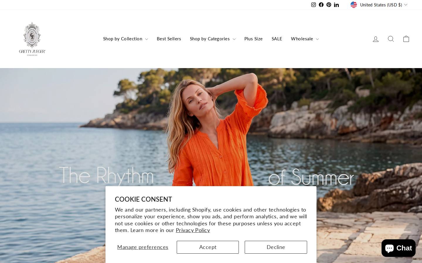 Gretty Zueger homepage screenshot