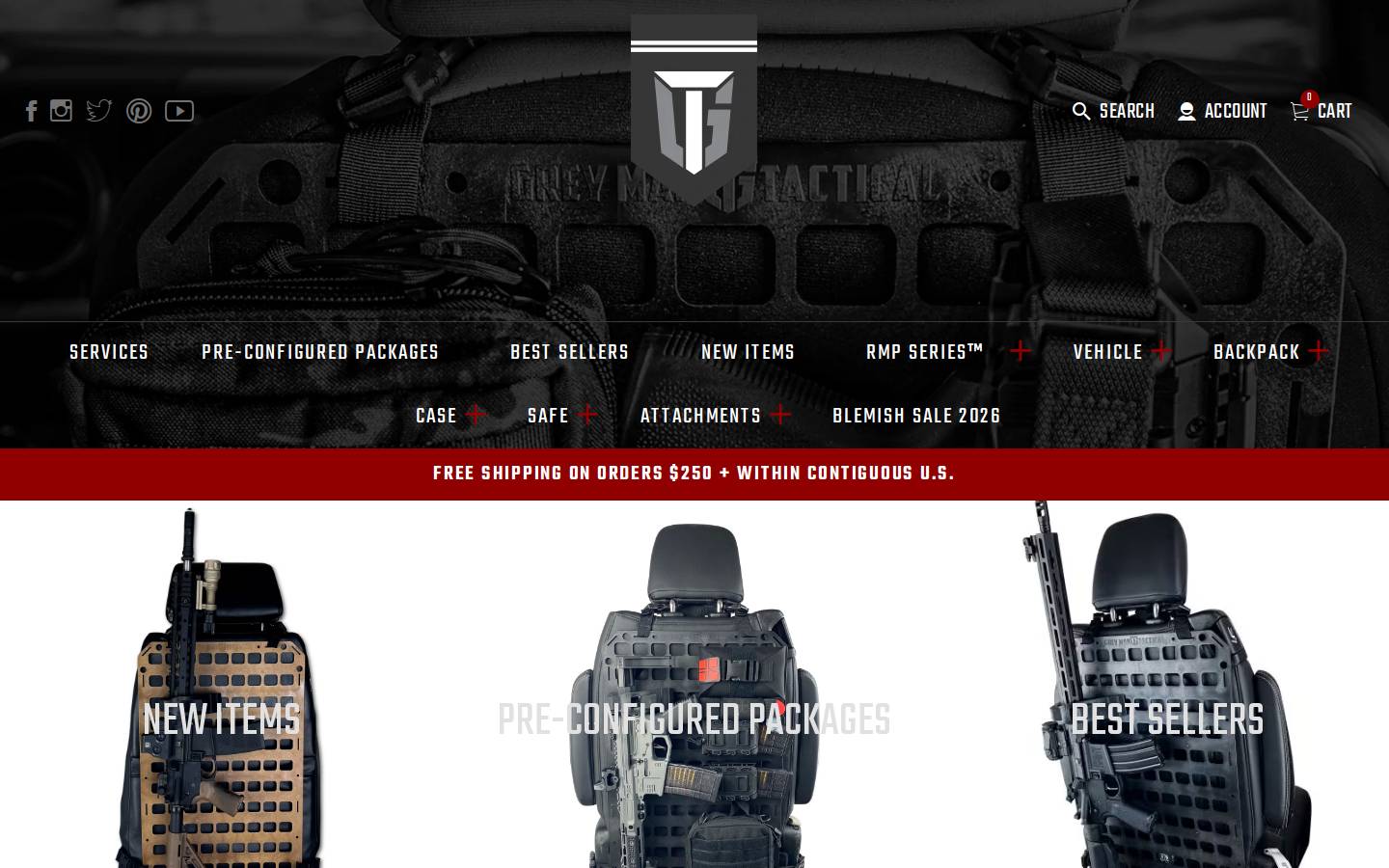 greymantactical.com homepage screenshot