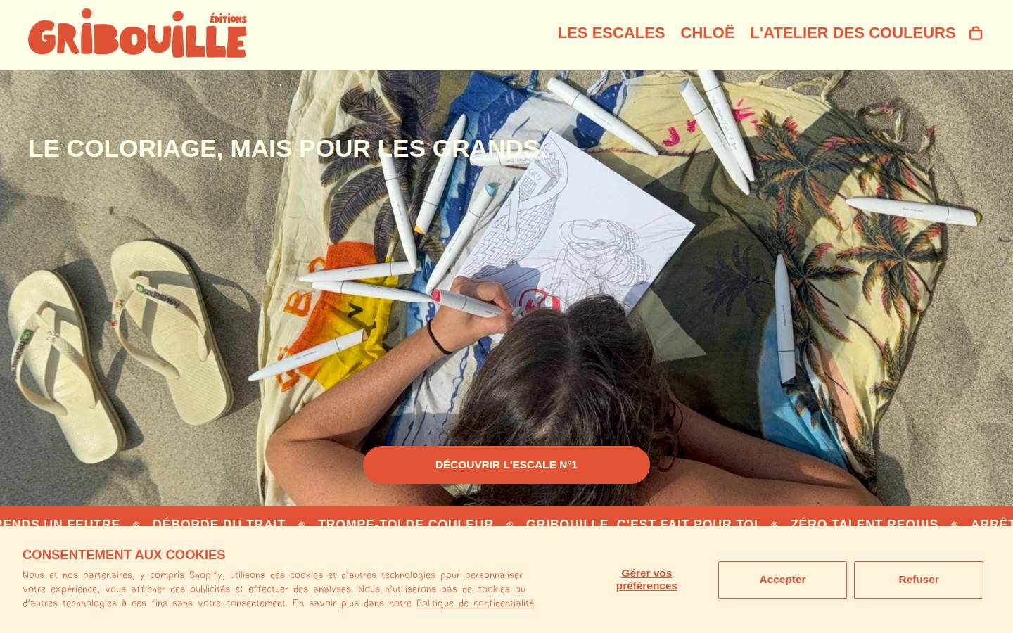 gribouille.shop homepage screenshot