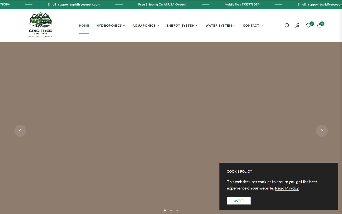 gridfreesupply.com homepage screenshot
