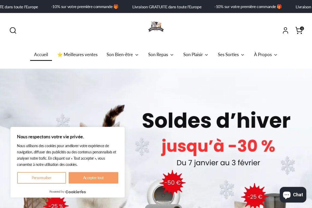 Griffe d'Amour homepage screenshot