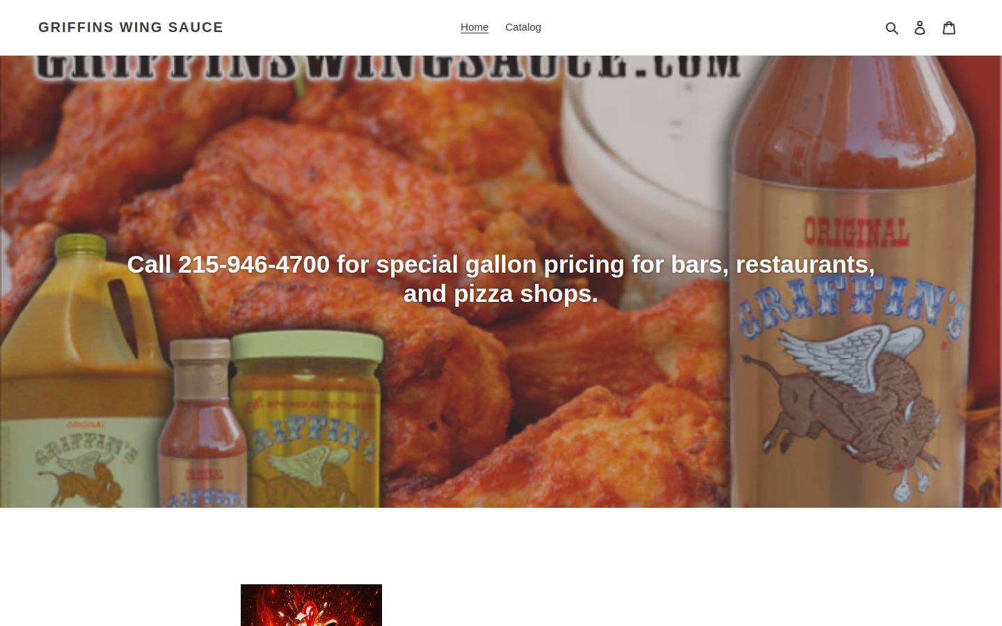 griffinswingsauce.com homepage screenshot
