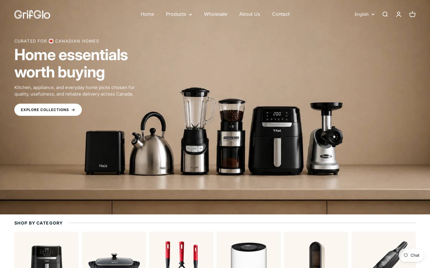 grifglo.com homepage screenshot