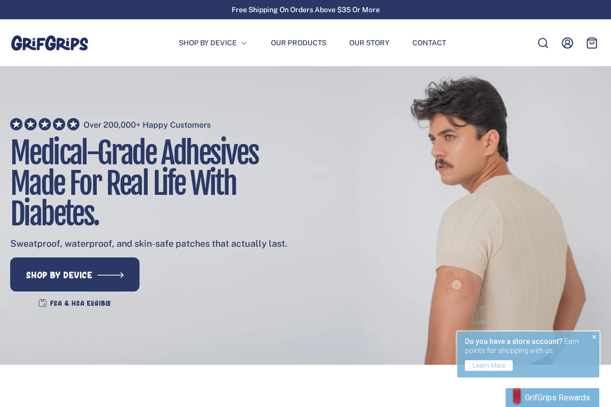 GrifGrips homepage screenshot