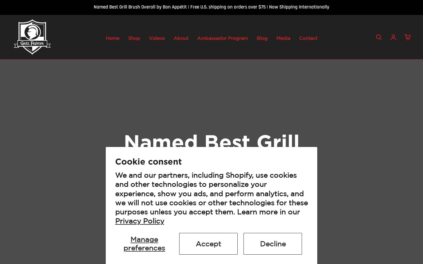 grillfighter.com homepage screenshot
