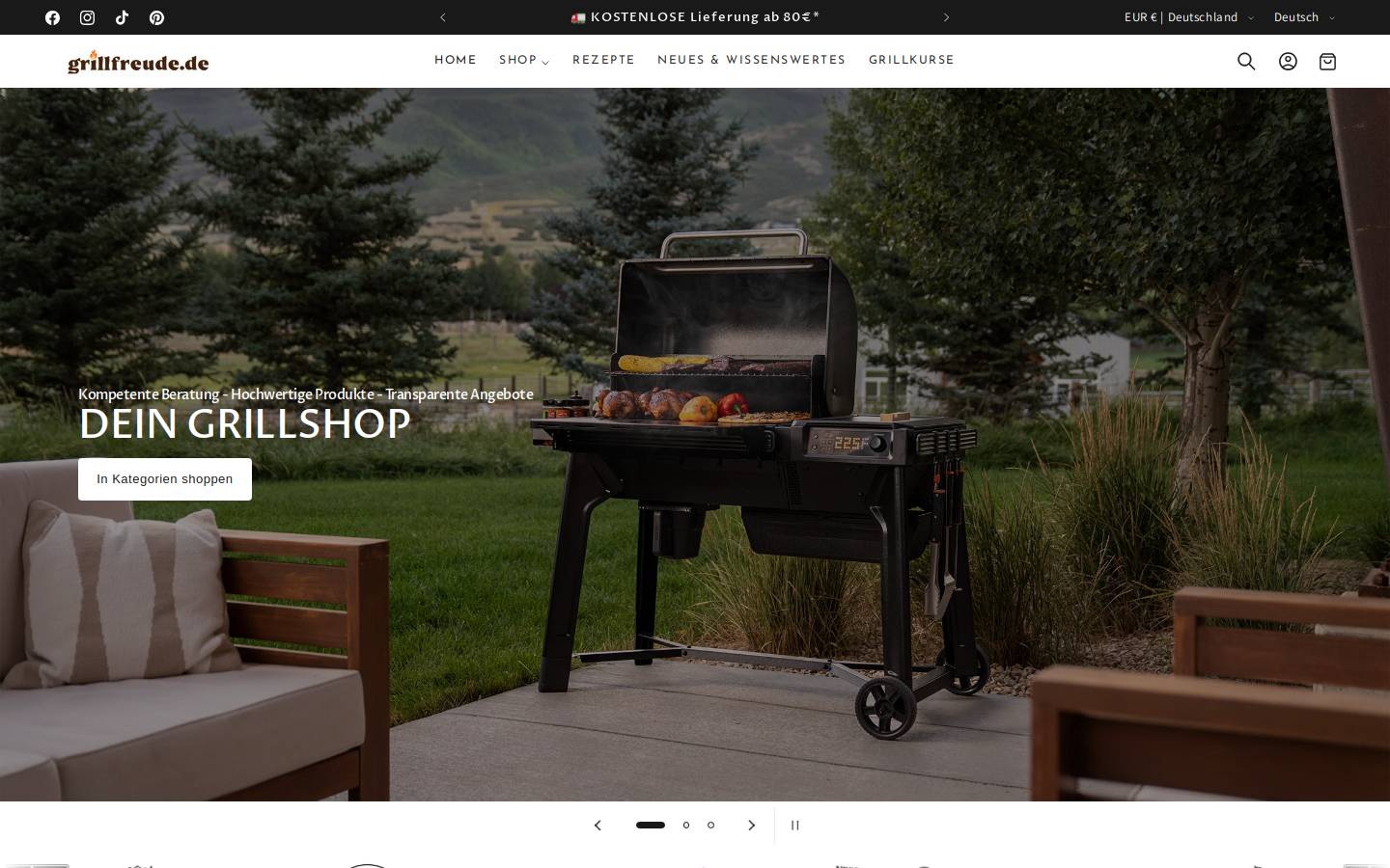 grillfreude.de homepage screenshot