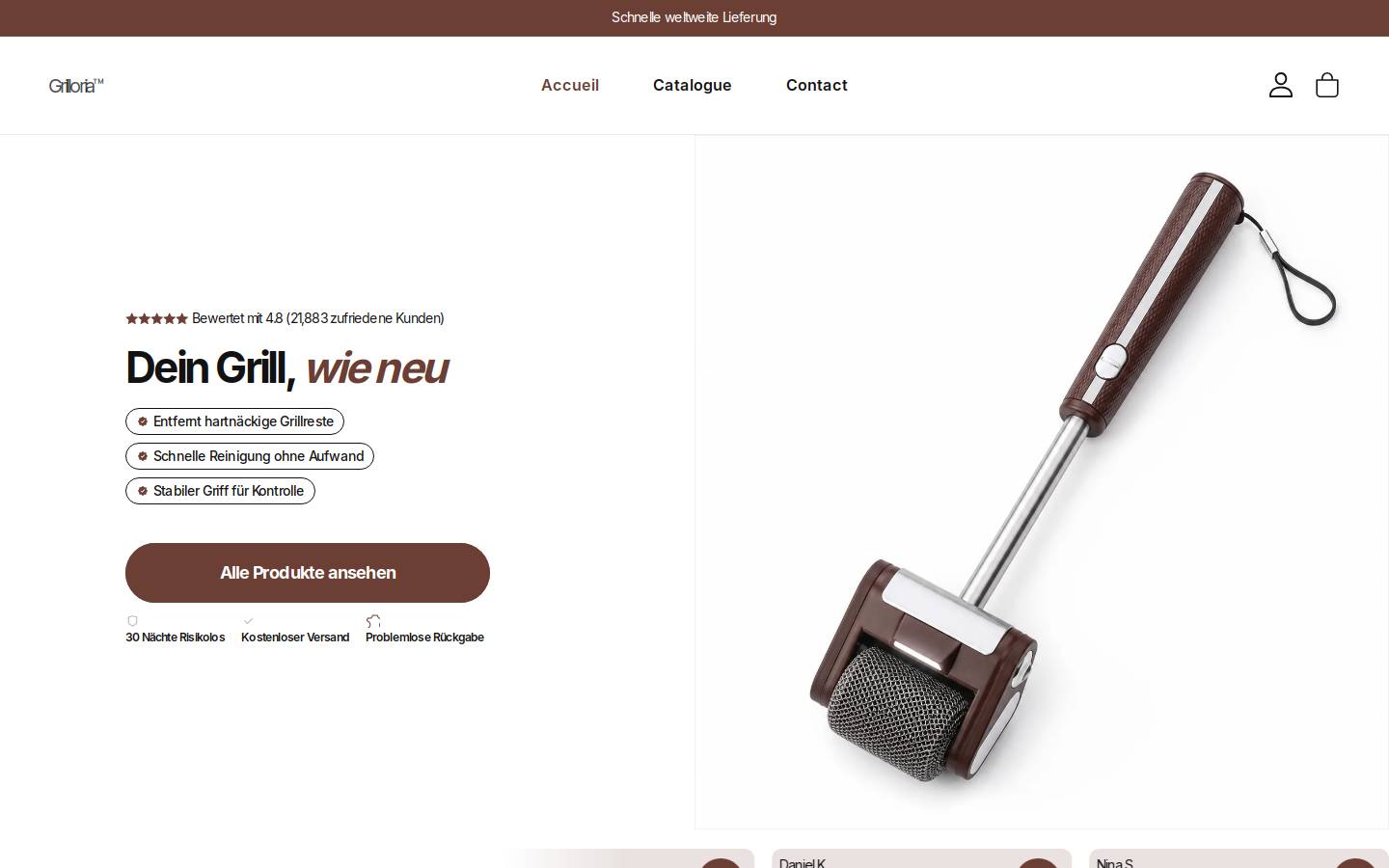 grilloria.com homepage screenshot