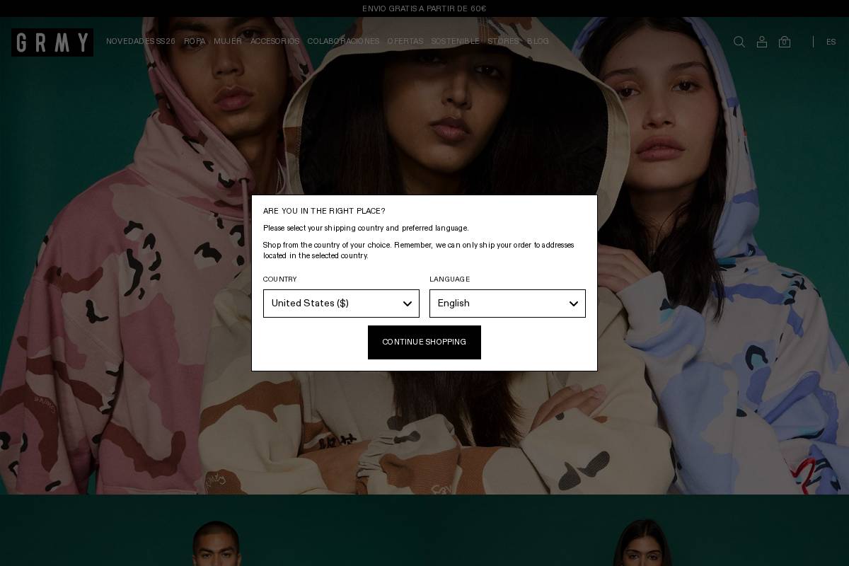 Grimey homepage screenshot