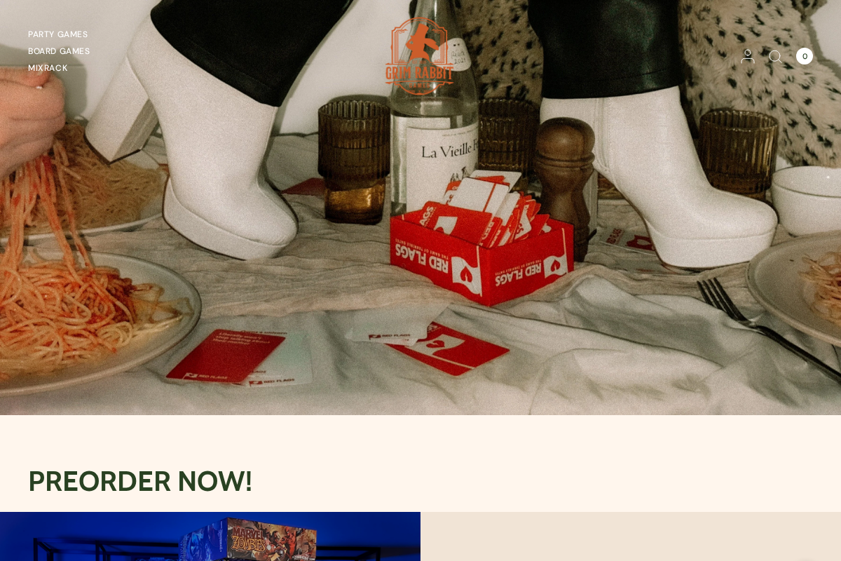 Grim Rabbit Games homepage screenshot