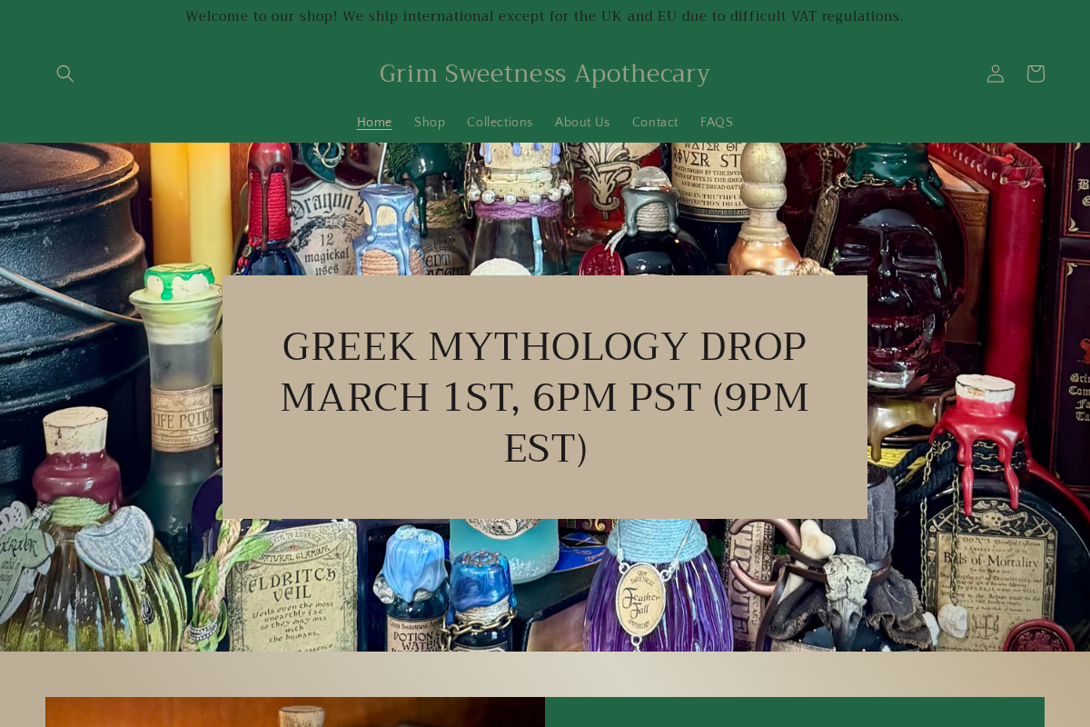 grimsweetnessapothecary.com homepage screenshot