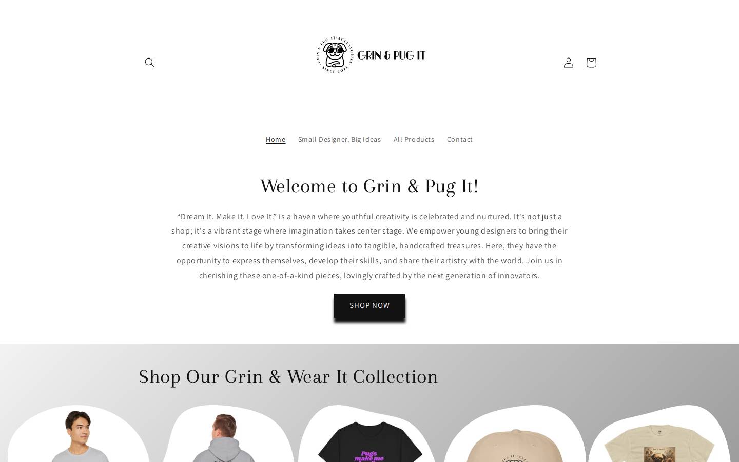 grinandpugit.com homepage screenshot