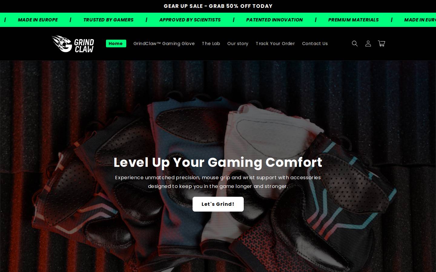 grindclaw.com homepage screenshot