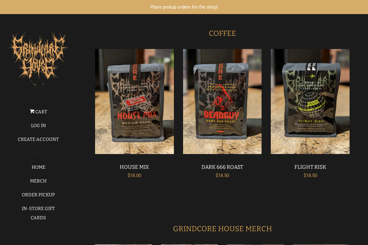 Grindcore House homepage screenshot