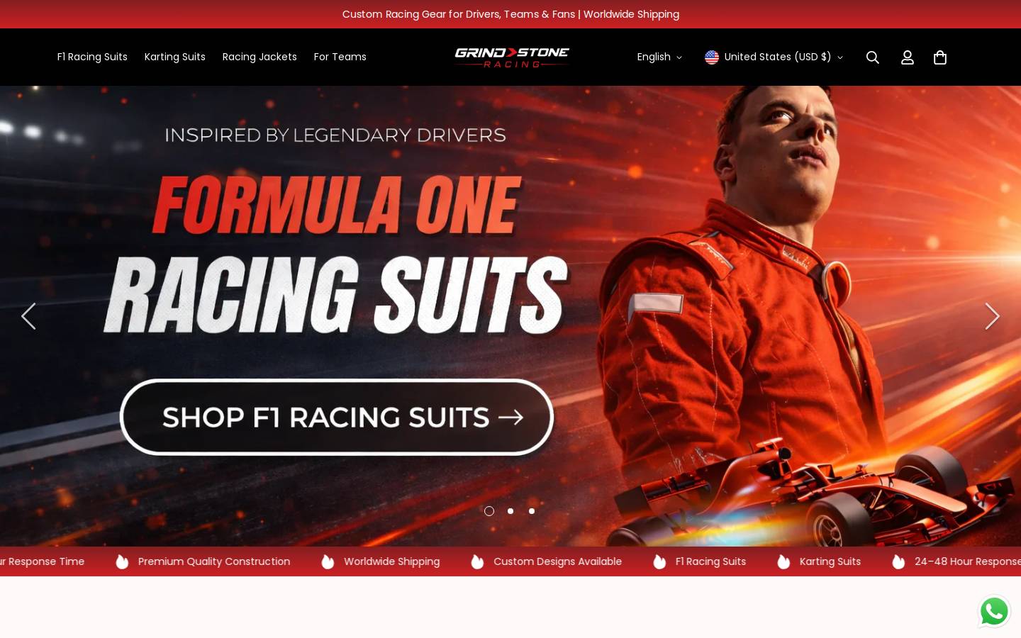 Grindstone Racing homepage screenshot