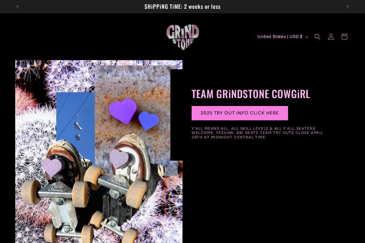 grindstoneskate.com homepage screenshot