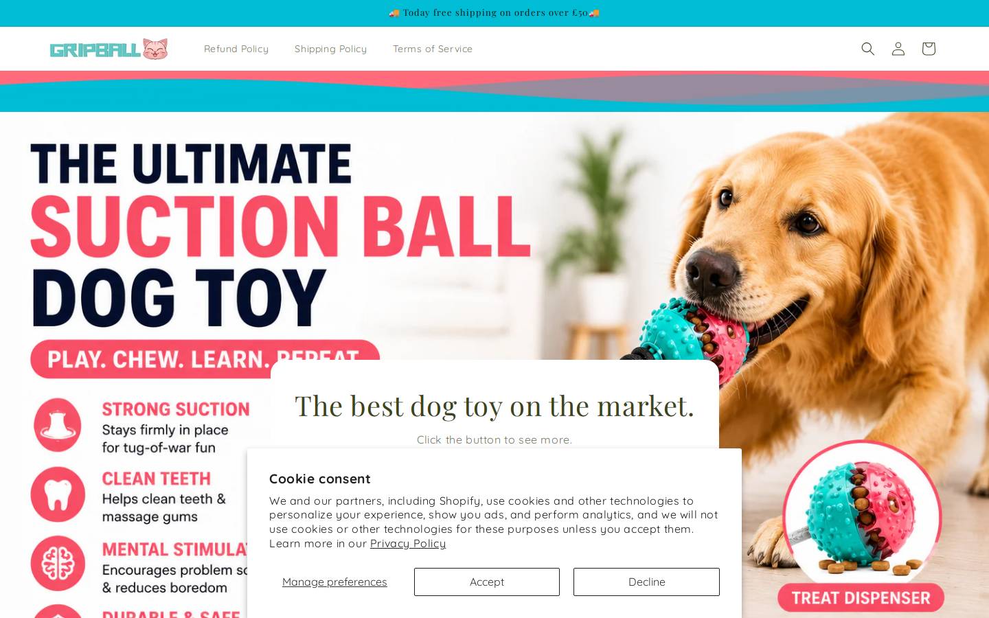 gripball.store homepage screenshot