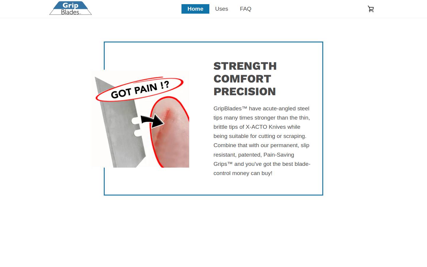 gripblades.com homepage screenshot