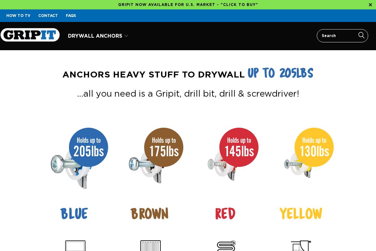 GripIt Fixings homepage screenshot