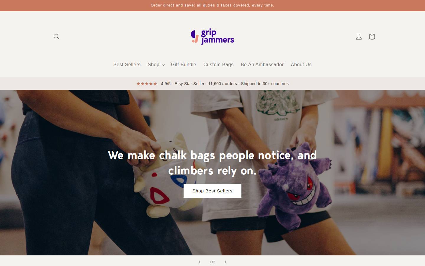 gripjammers.com homepage screenshot