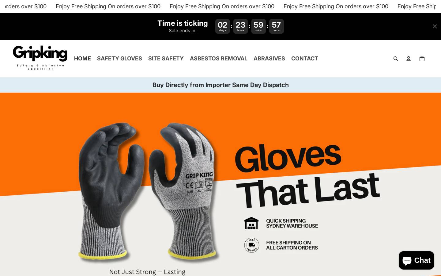gripking.com.au homepage screenshot