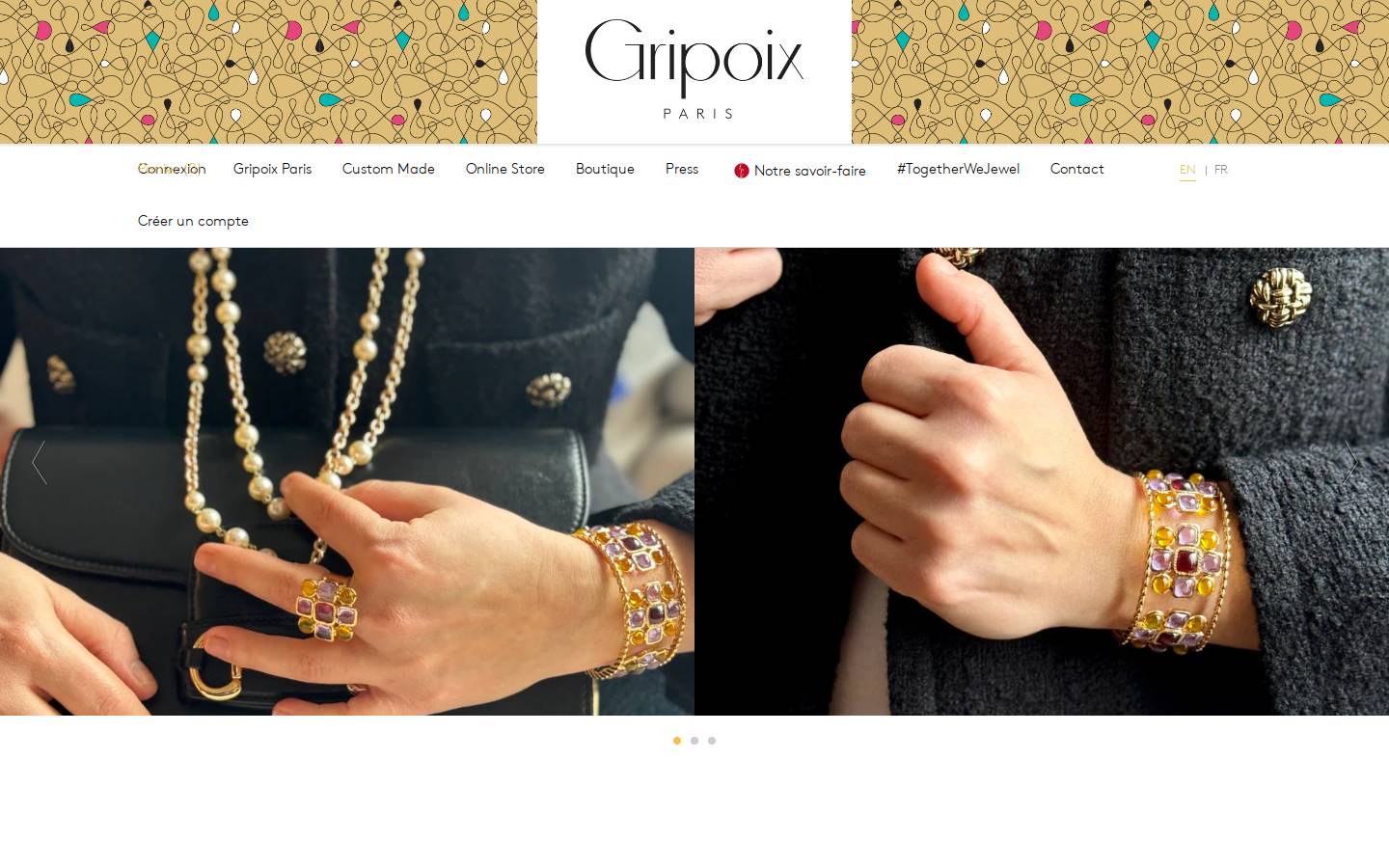 gripoixparis.com homepage screenshot