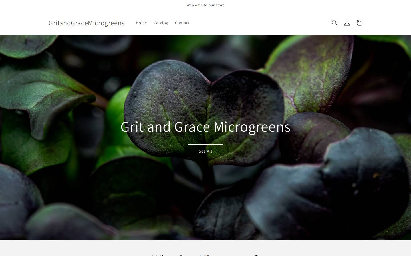 gritandgracemicrogreens.com homepage screenshot