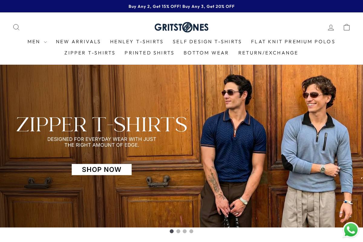 Gritstones homepage screenshot