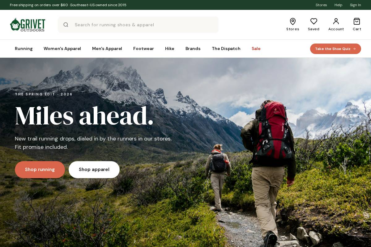 grivetoutdoors.com homepage screenshot