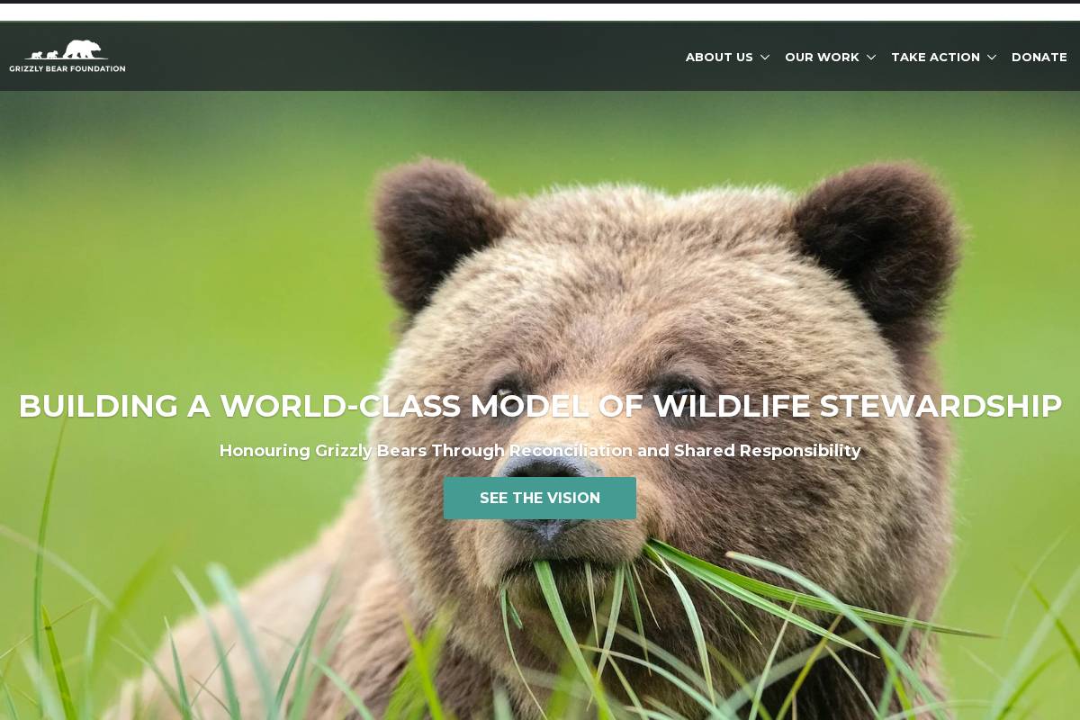 grizzlybearfoundation.com homepage screenshot