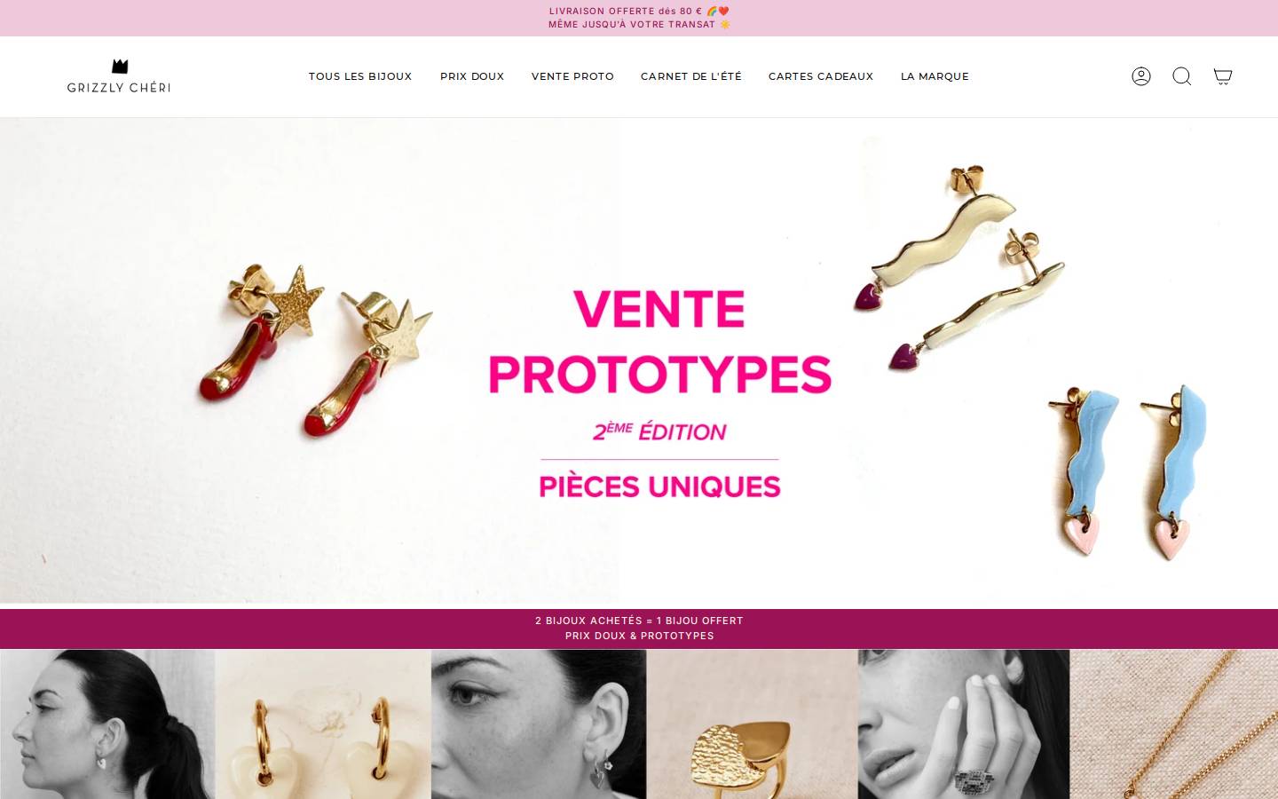 Grizzly Chéri homepage screenshot