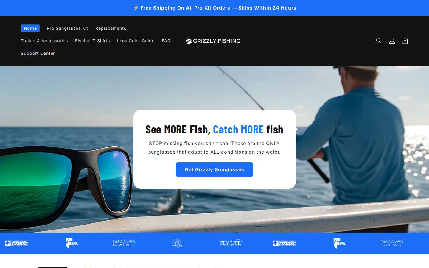 Grizzlyfishing homepage screenshot