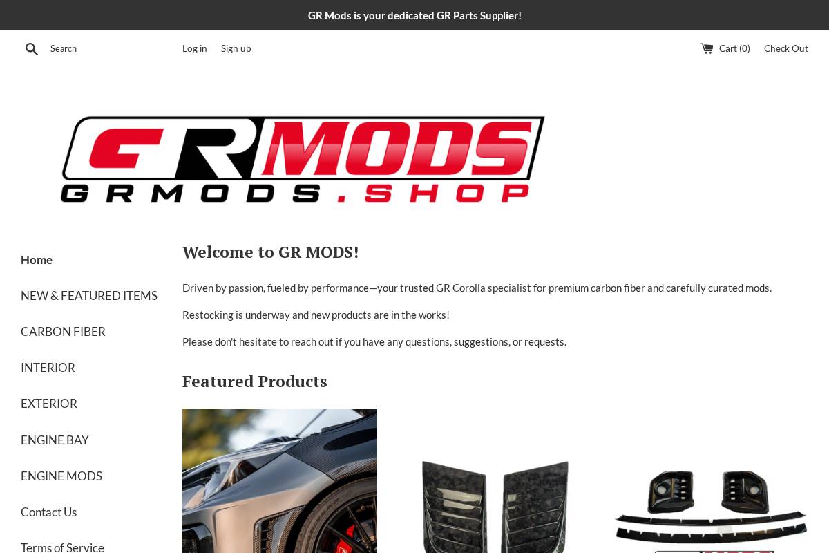 grmods.shop homepage screenshot
