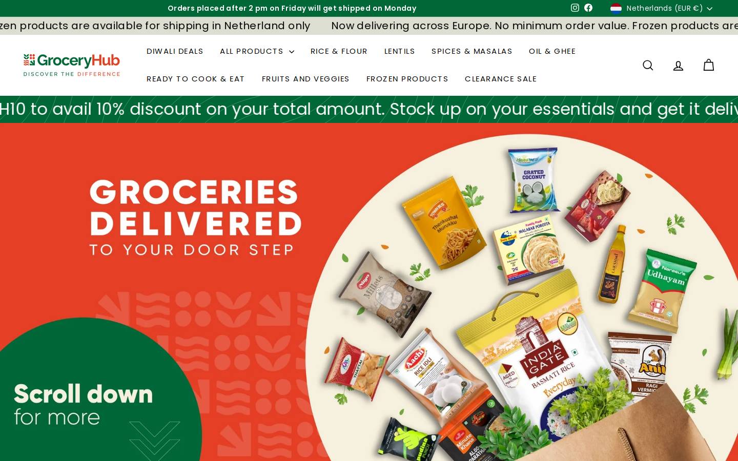GroceryHub homepage screenshot