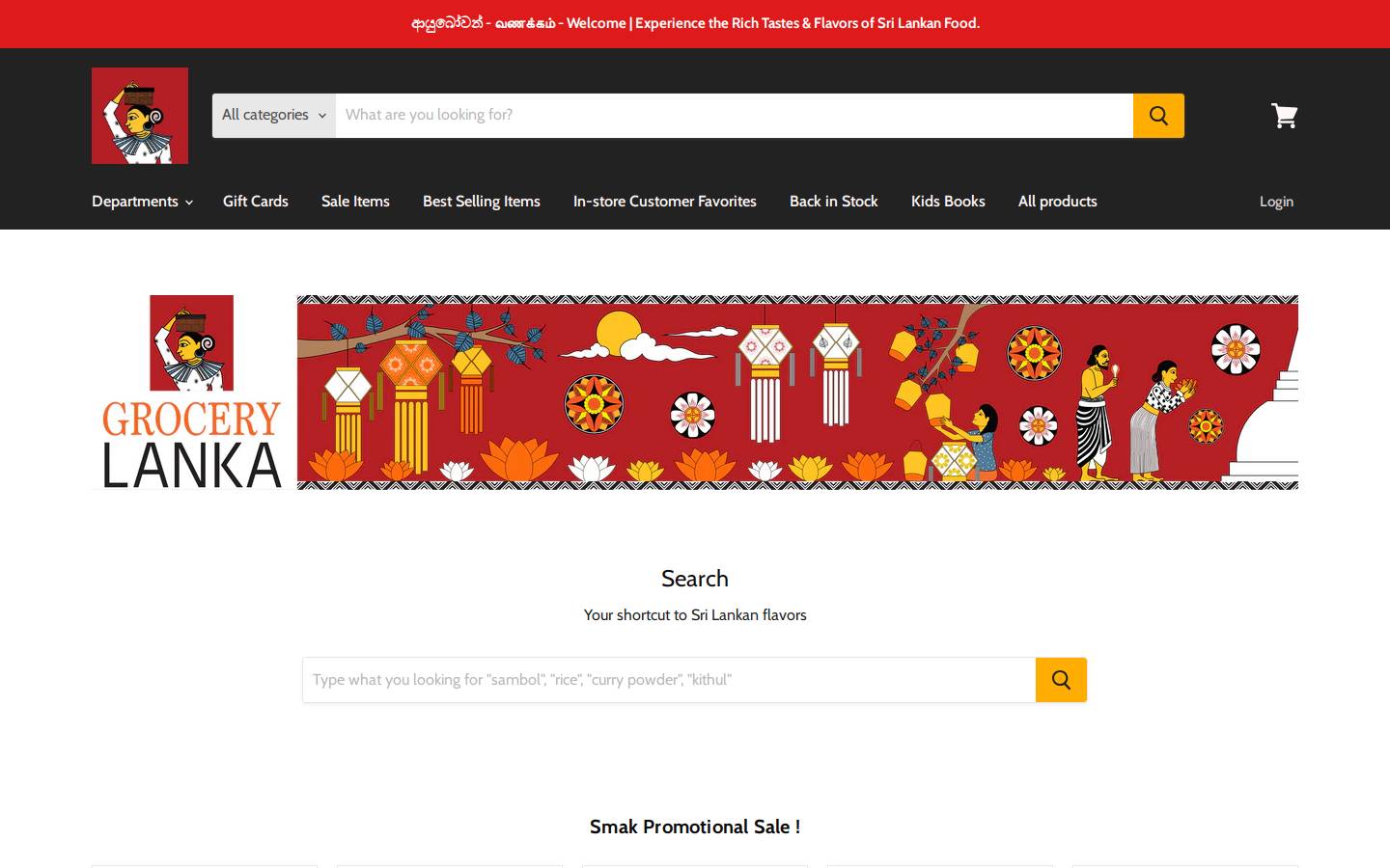 grocerysrilanka.com homepage screenshot
