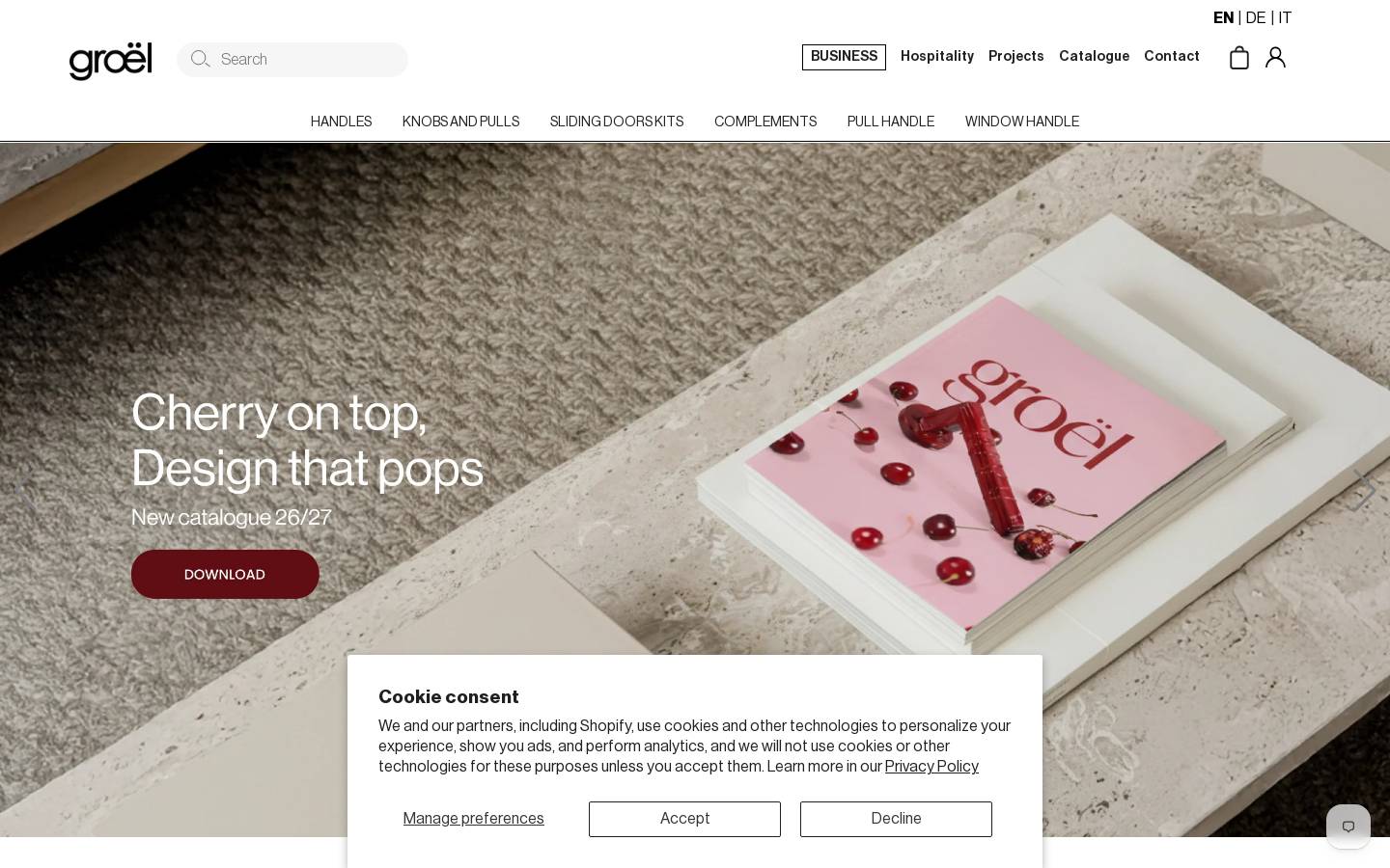 groelhandles.com homepage screenshot