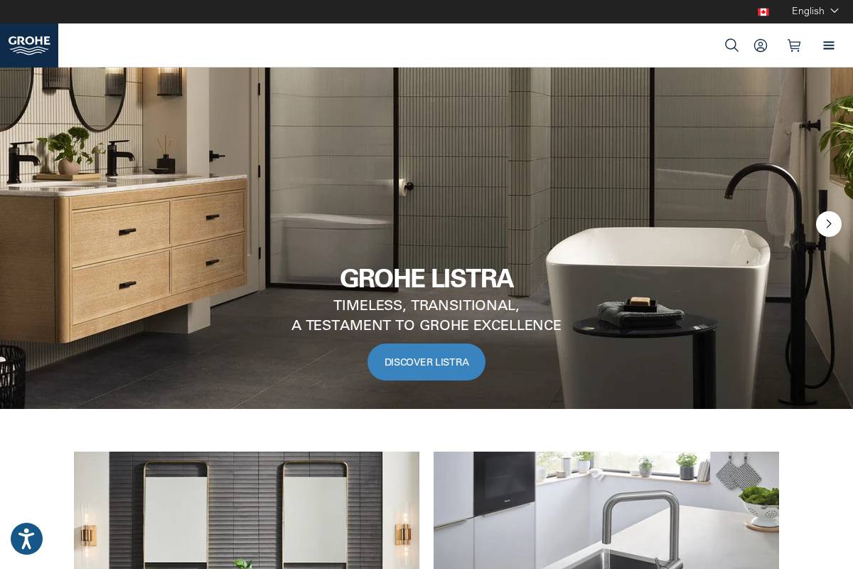 GROHE Canada homepage screenshot
