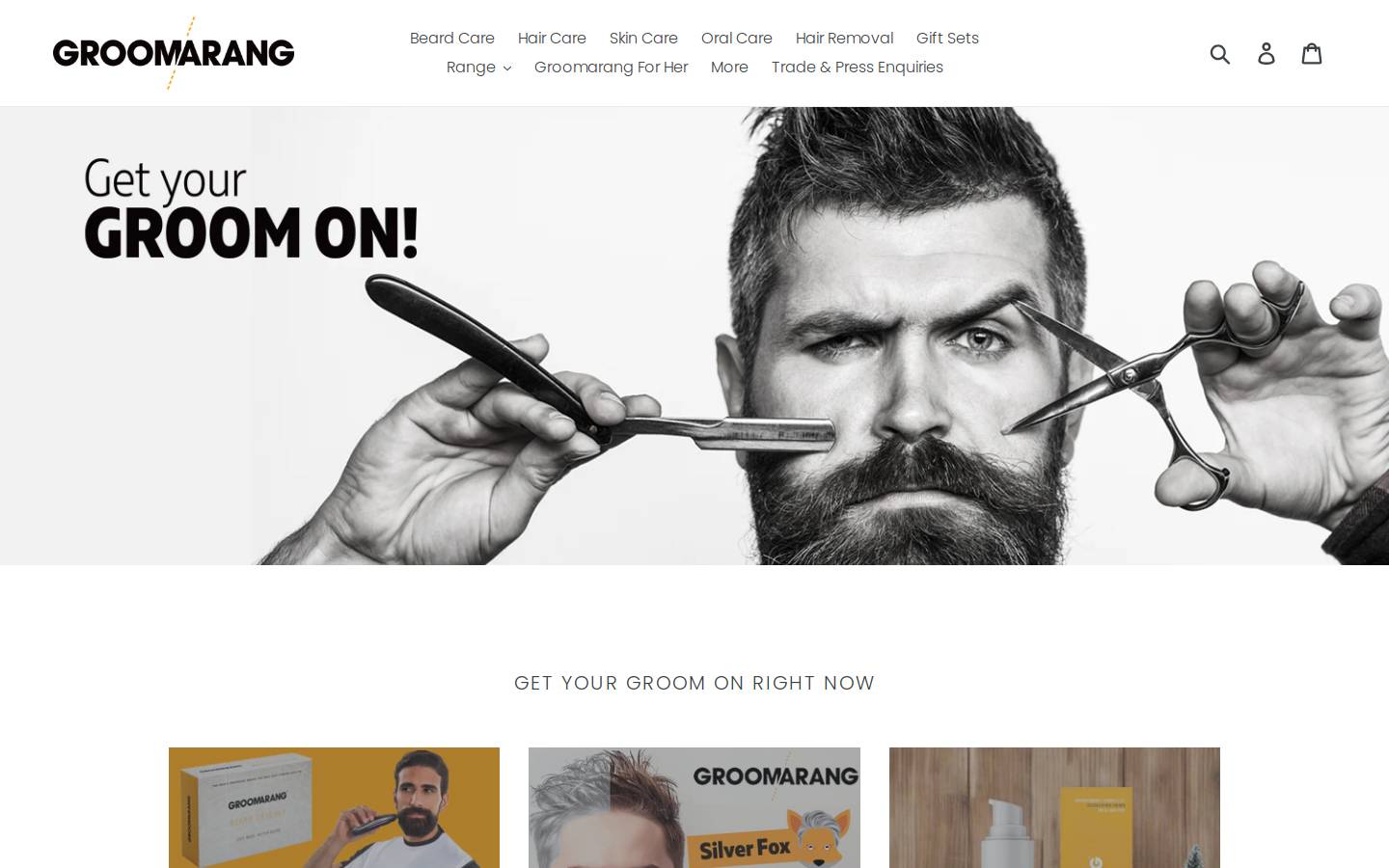 Groomarang homepage screenshot