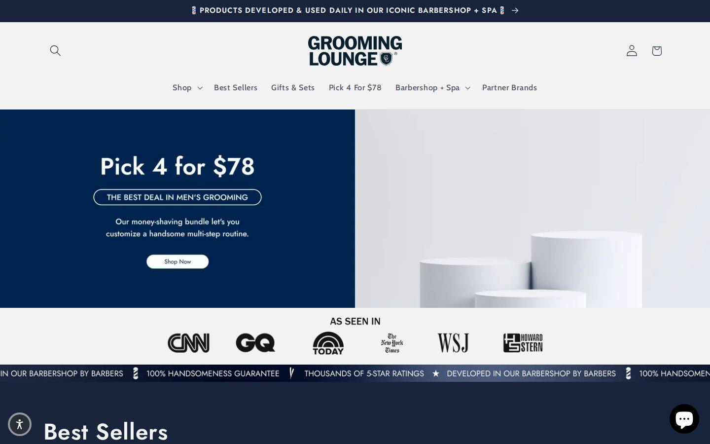 Groominglounge homepage screenshot