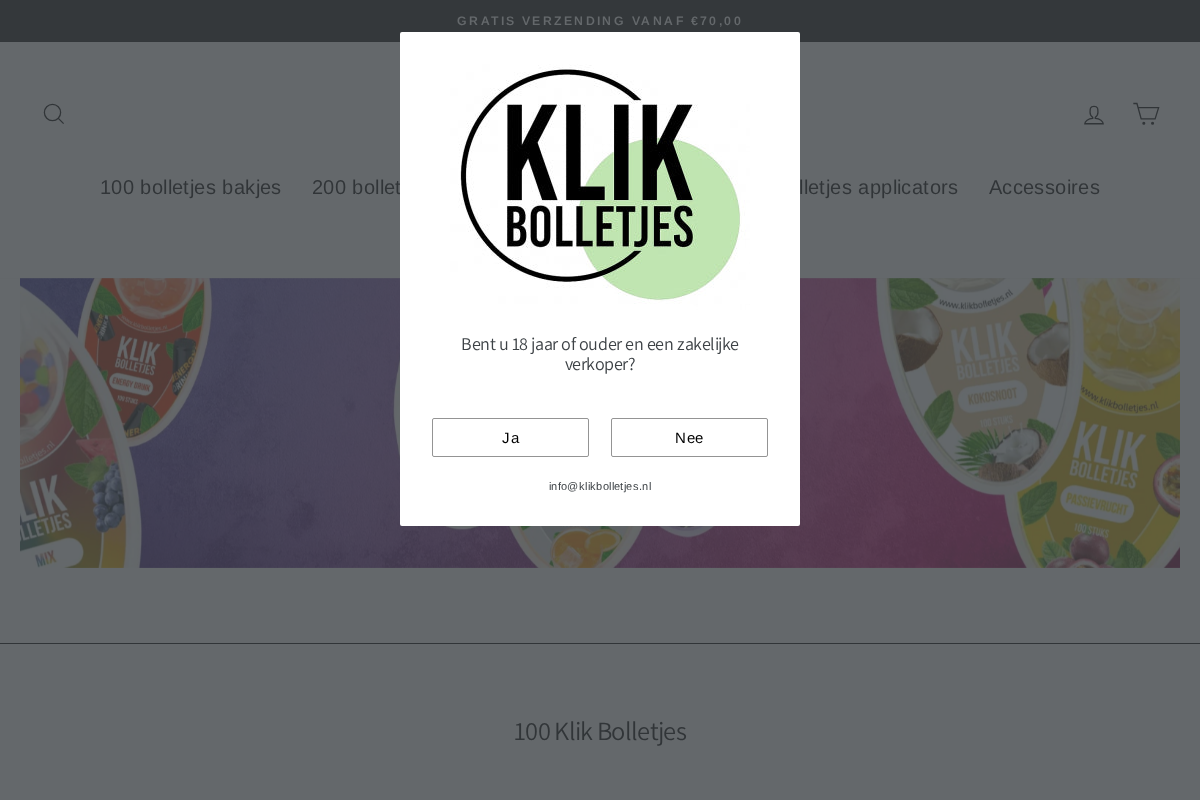 Groothandel Klik Bolletjes homepage screenshot