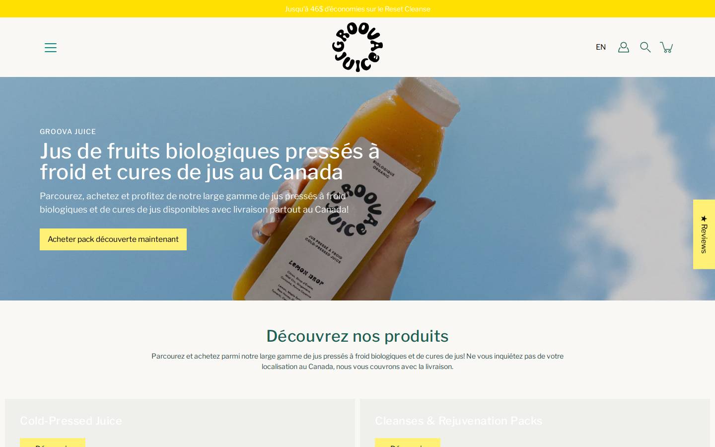 groovajuice.com homepage screenshot