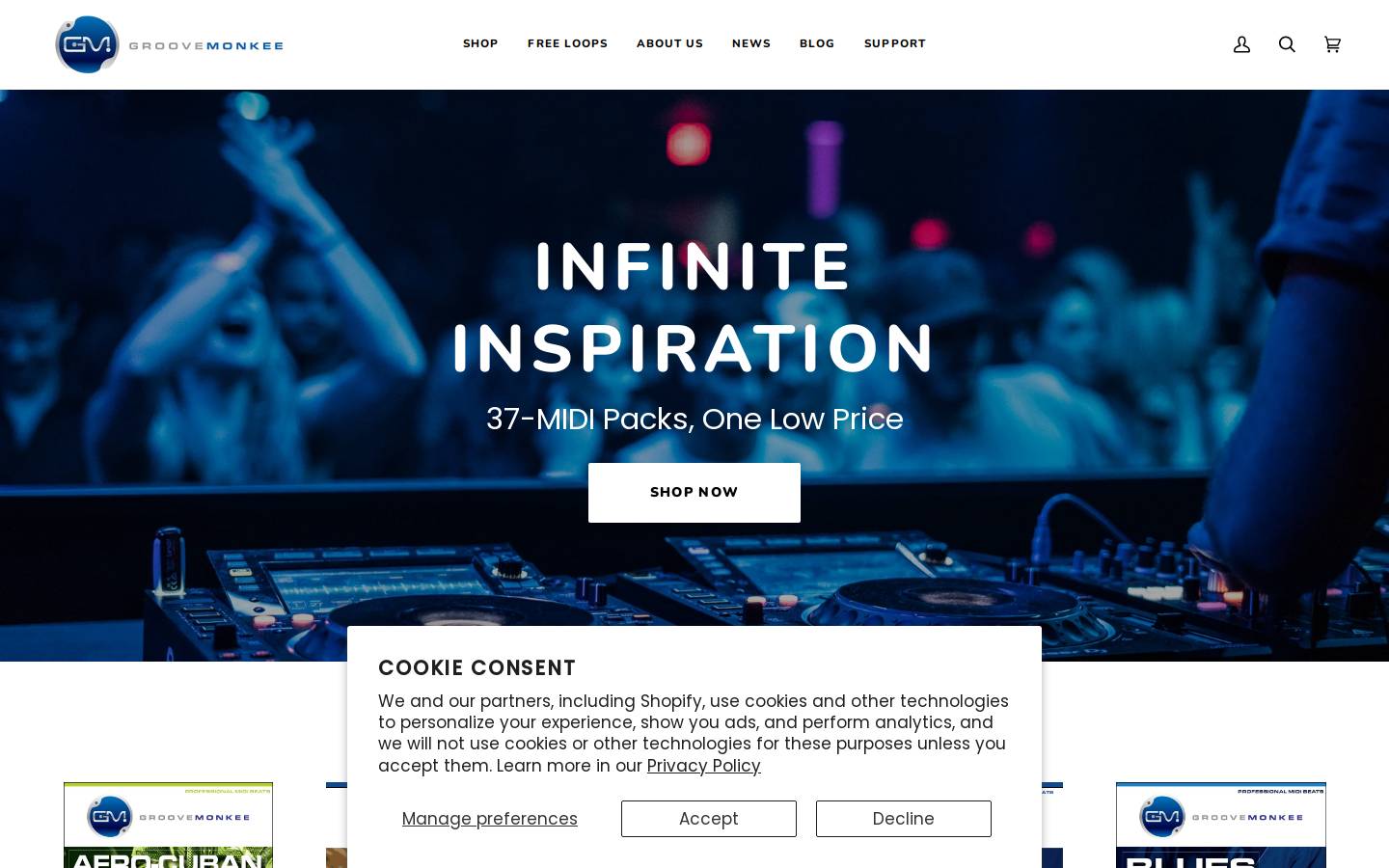 groovemonkee.com homepage screenshot