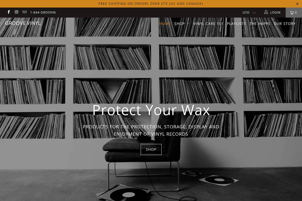groovevinyl.com homepage screenshot
