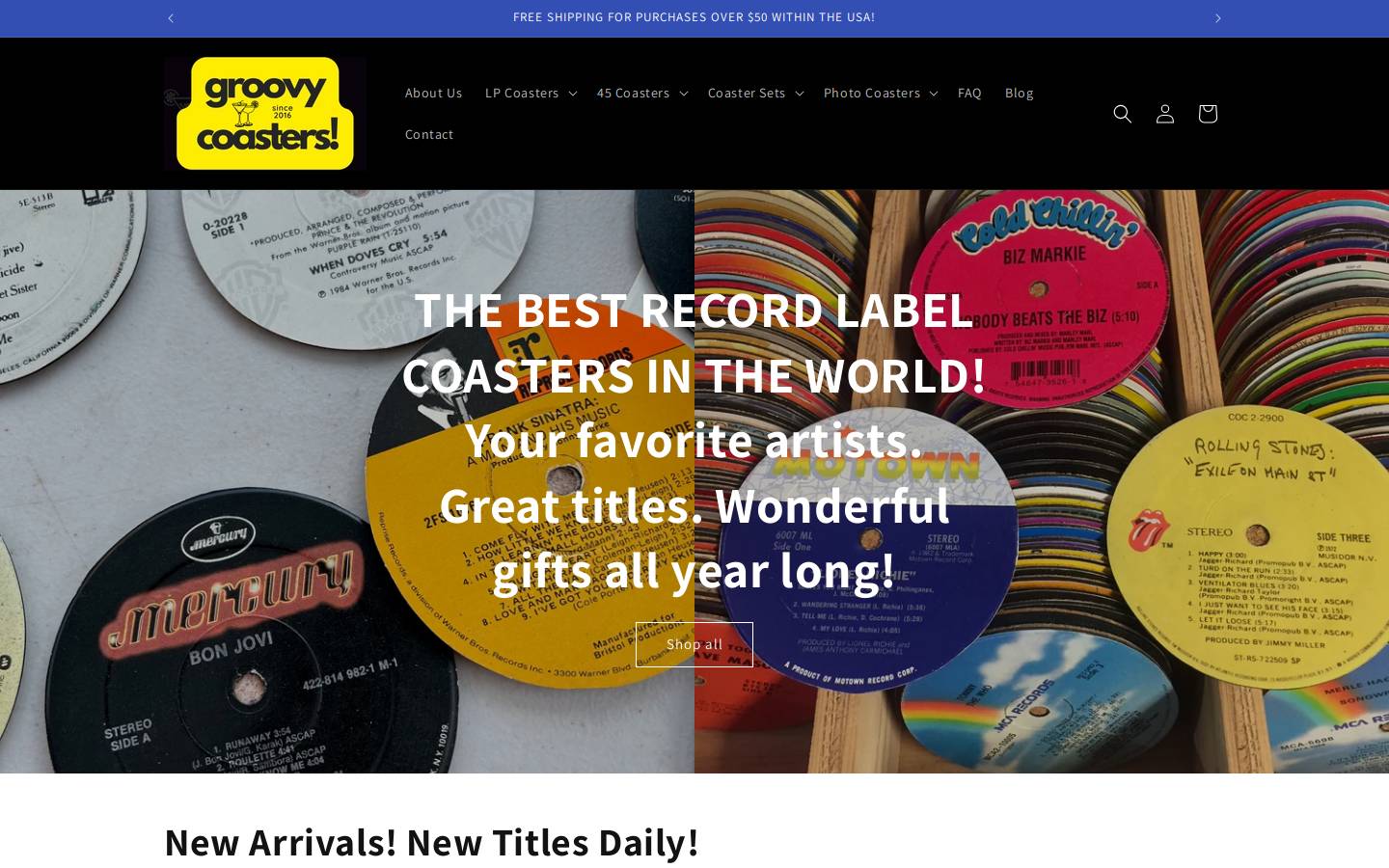 groovycoasters.com homepage screenshot