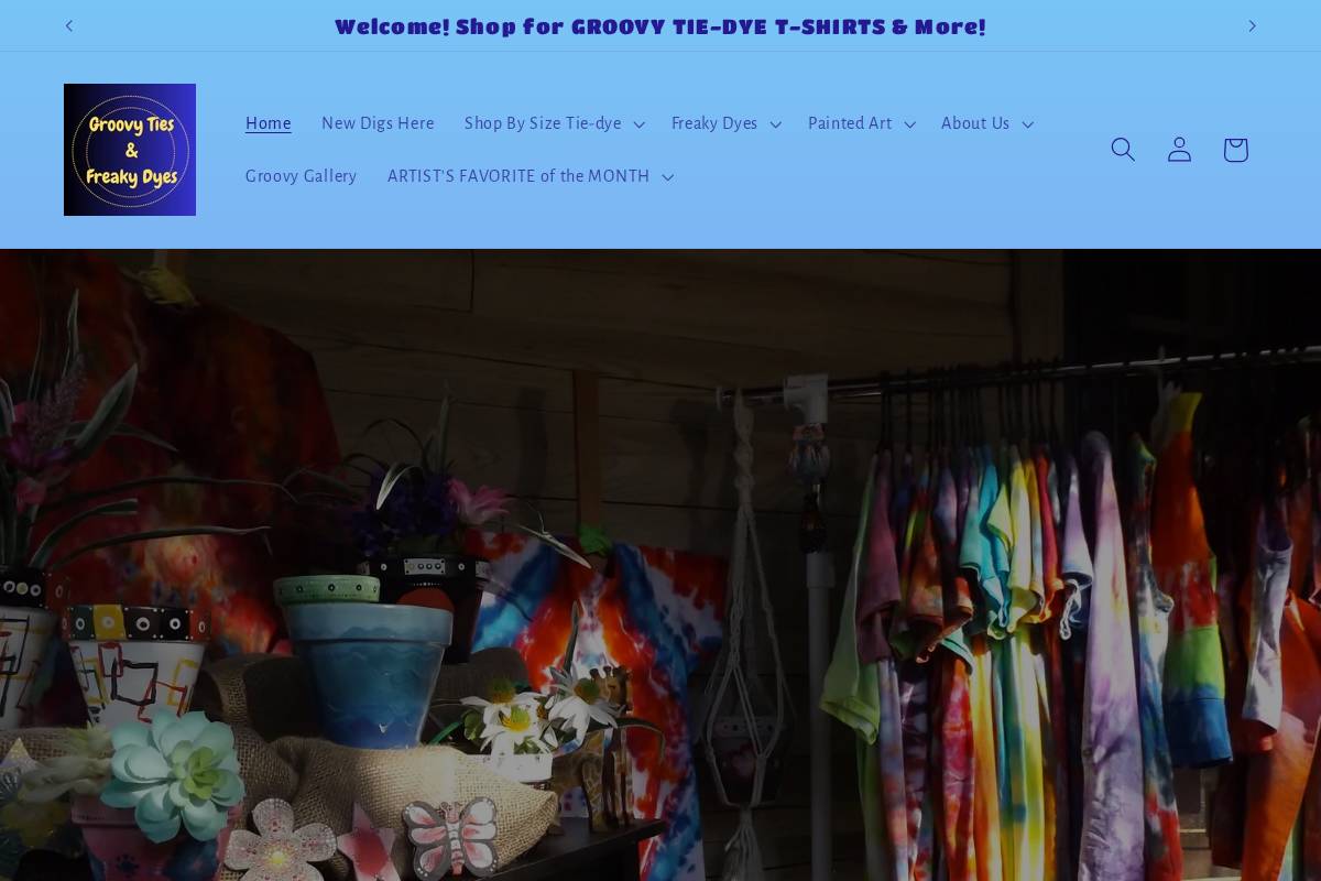 groovytiesandfreakydyes.com homepage screenshot