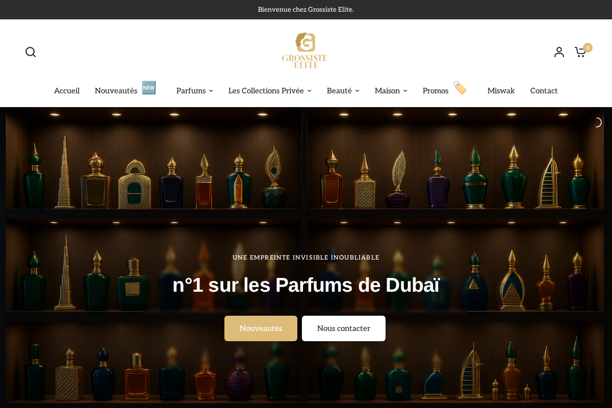 Grossiste Elite homepage screenshot