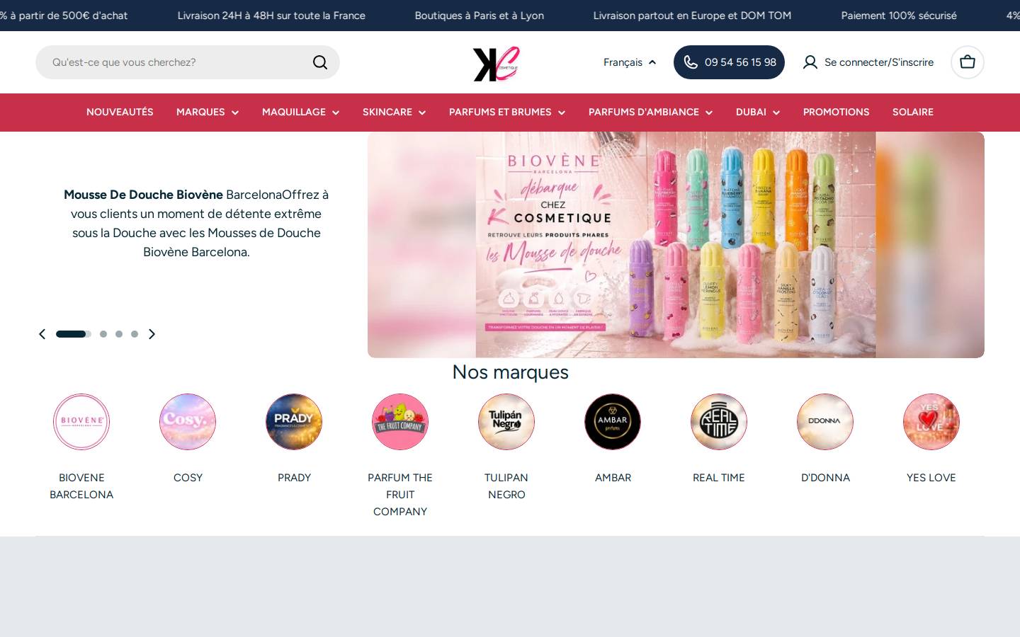 grossiste-maquillage-yes-love.com homepage screenshot